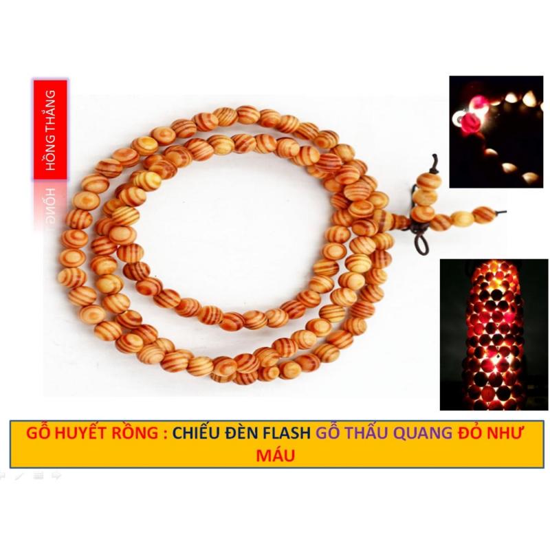 Vòng cổ Gỗ Huyết Long 8 li - Loại gỗ hấp thụ ánh sáng để hóa đỏ như máu - Phong thủy của quyền lực may mắn bình an và hạnh phúc