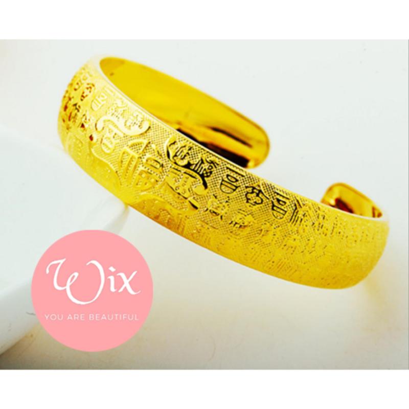 Vòng tay Xi vàng 24k cao cấp họa tiết Hoa Kim Tuyết Wix Shop sang trọng