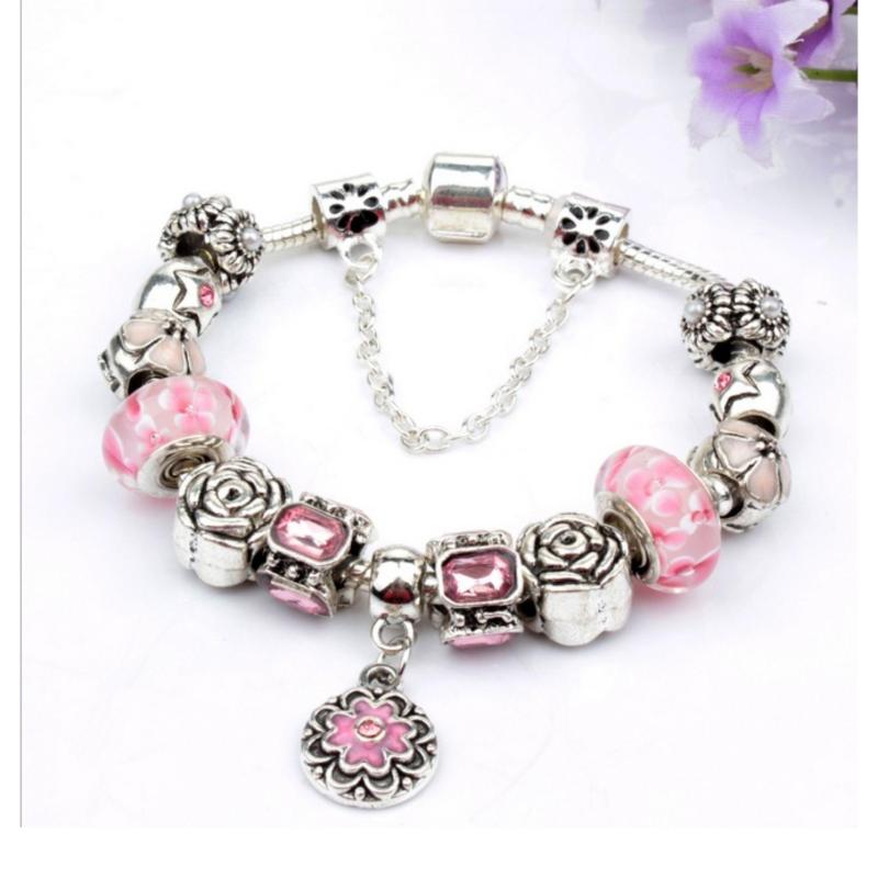 Vòng trang sức hạt charms đeo tay Jewelry Queen Victoria Charm Panda DZ58 (Bạc)