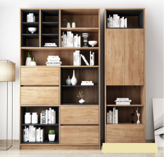Kệ Sách Cửa Mở Thông Minh Tiện Lợi, Tủ Sách Gỗ Công Nghiệp Nhiều Ngăn Cao Cấp KS-65
