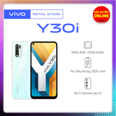 Điện thoại Vivo Y30i (4GB/64GB) – Màn hình 6.47 inch – Pin 5,000mAH – Bộ 3 Camera sau AI – Bảo hành chính hãng.