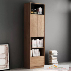 Kệ Sách Cửa Mở Thông Minh Tiện Lợi, Tủ Sách Gỗ Công Nghiệp Nhiều Ngăn Cao Cấp KS-66