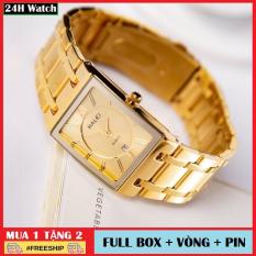 Đồng Hồ Nam HALEI 564M Cao Cấp Mặt Vuông Lịch Lãm Dây Vàng Mặt Vàng