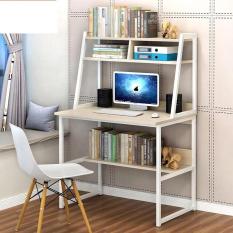 Bàn học và làmviệc kèm giá sách kích thước 80x48x74x136cm (vàng trắng) – (BQ374-VANGTRANG)