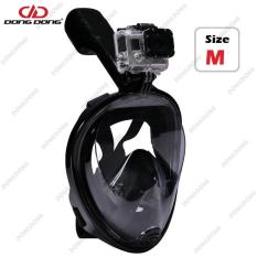 Mặt nạ lặn Full Face BLACK – mắt NHỰA TRONG gắn được GOPRO, SJCAM tầm nhìn 180 độ, Ống thở gắn liền ngăn nước – DONGDONG