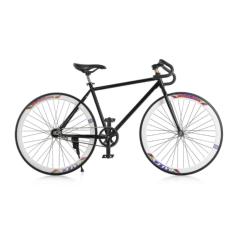 Xe đạp Fixed Gear Single Cổ sừng dê (Đen phối Trắng)