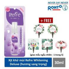 Xịt Khử Mùi Dưỡng Trắng Hương Nước Hoa Refre Whitening Deluxe (30ml) + Tặng móc gỗ dán tường
