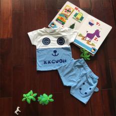 Bộ mặt gấu cộc tay cotton cho bé từ 1 đến 5 tuổi
