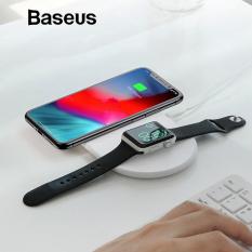 Đế sạc nhanh không dây cao cấp cho Iphone Xs và Apple Watch công xuất 10W thông minh mầu trắng tuyệt đẹp chuẩn Qi cho iphone X , iphone 8,Samsung S9, Note8 đến từ Hãng Baseus WX2IN1