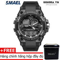 Đồng hồ thể thao quân đội SMAEL DO2 Dual time bản 2018 viền thép không gỉ day cao su siêu bền