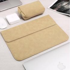 Bao da, túi da chống sốc cho macbook, laptop 13.3 inch (Cho Macbook Air 13.3 inch 2018/ Macbook Pro 13.3 inch đời 2016, 2017, 2018) kèm ví đựng phụ kiện