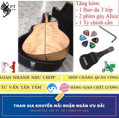 Đàn Guitar (Ghi-ta) Acoustic cao cấp Còng Cườm + Bao da 3 lớp + Phím gảy Alice + thanh chỉnh cần