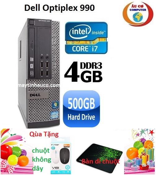Máy tính Dell optiplex 990 (Core i7 RAM 4GB HDD 500GB), Tặng chuột không dây chính hãng , Bàn di...