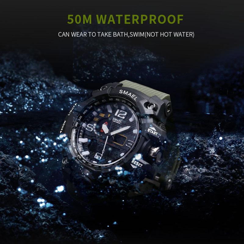 (Cập nhật 2019)Đồng hồ nam quân đội Mỹ SMAEL DO1 siêu chống nước chống sốc dây cao su bền bỉ