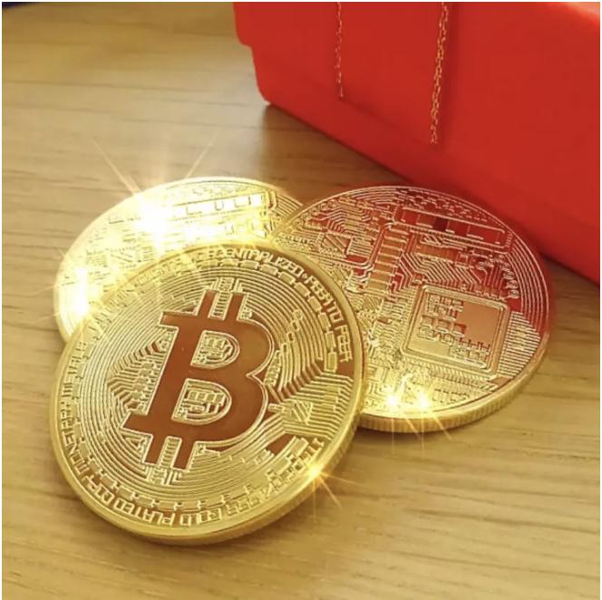 Đồng Bitcoin Mô Hình Mạ Vàng 24k