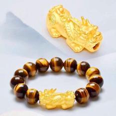 Vòng tay đá mắt hổ 12ly mệnh kim, mệnh thổ cho nam, nữ