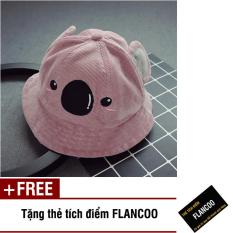 Nón vành hình gấu vải jean thời trang bé gái Flancoo 1713 (Hồng) + Tặng kèm thẻ tích điểm Flancoo