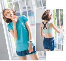 set quần áo thể thao 3 món áo phông + quần đùi +áo lót ( đồ tập gym, yoga ) hàng nhập khẩu