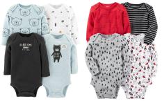 Set 5 body dài tay (body chip, body suit dài tay) cho bé trai 0-24 tháng Hàng xuất dư Made in Cambodia (Chọn Mẫu Ngẫu Nhiên)