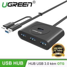 HUB USB 3.0 bốn cổng kèm OTG và hỗ trợ nguồn UGREEN CR113 20293 – Hãng phân phối chính thức