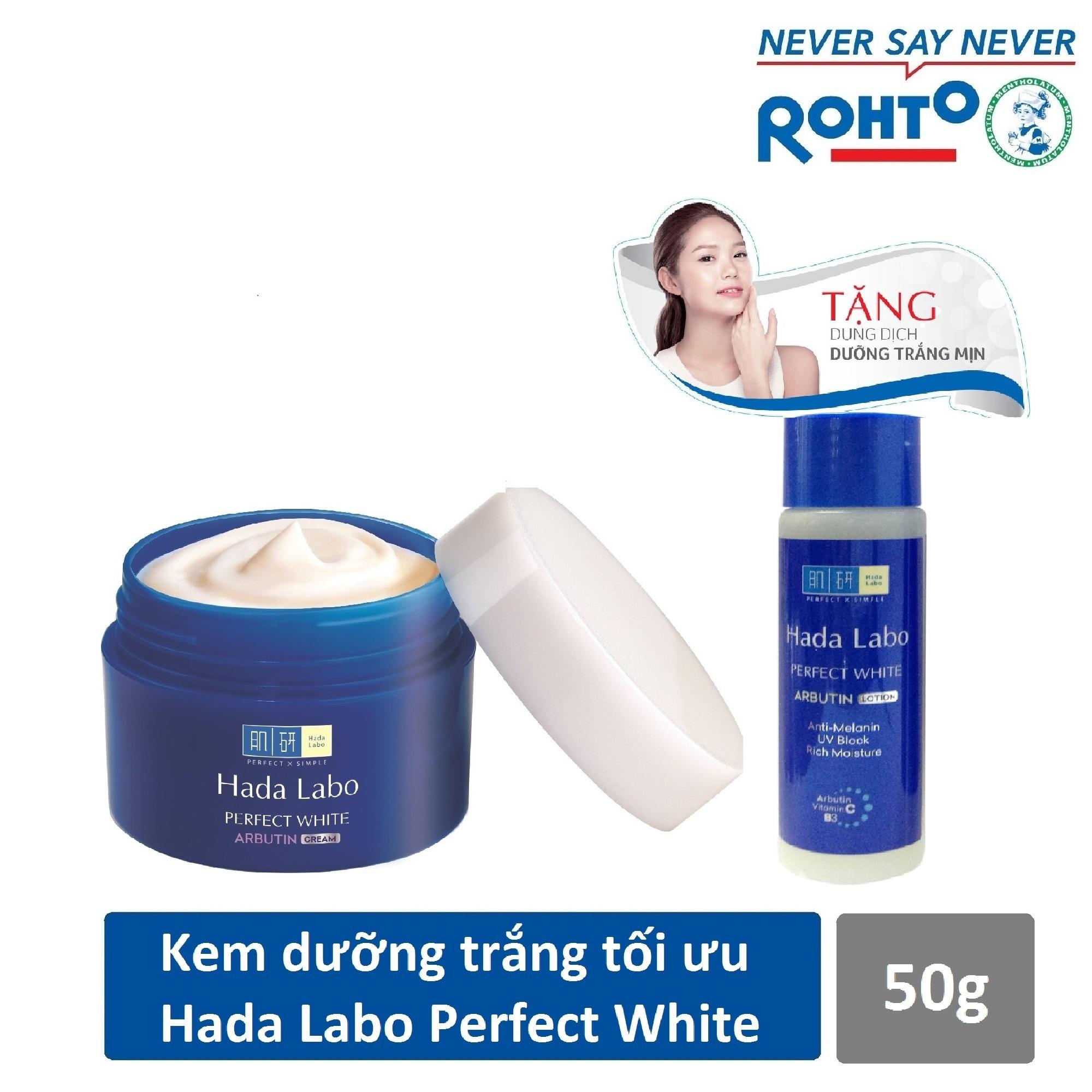 Kem dưỡng trắng tối ưu Hada Labo Perfect White Cream 50g + Tặng Dung dịch Hada Labo 40ml