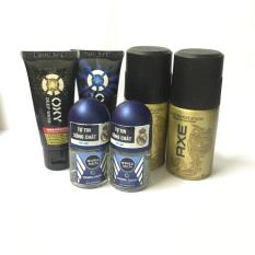 Combo 6 món : 2 chai xịt khử mùi Axe (50ml/chai) + 2 tuýt sữa rửa mặt Oxy (25g/tuýt) + 2 chai lăn khử mùi Nivea nam (12ml/chai) + tặng 1 túi đựng mỹ phẩm xinh xắn