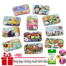 Bộ ghép tranh cho bé phát triển trí thông minh (mẫu ngẫu nhiên) + Kẹp chống muỗi tinh dầu