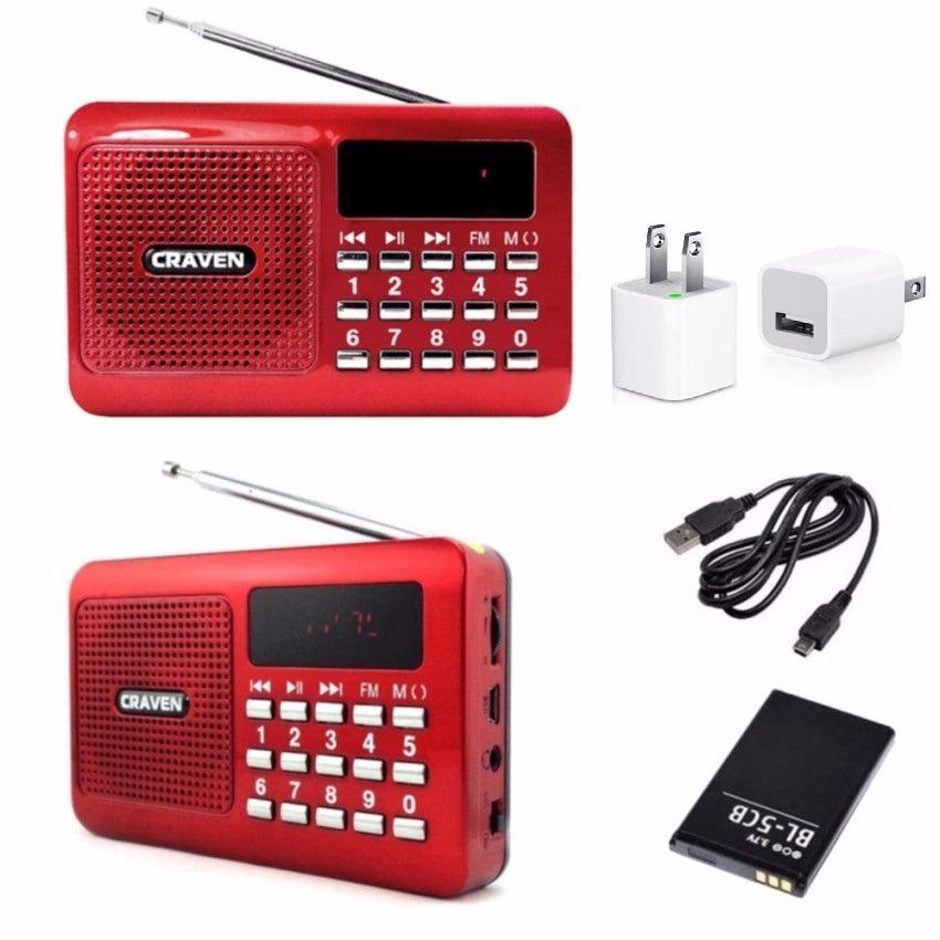 Máy nghe nhạc Thẻ nhớ, USB, FM - Craven CR-16 (Đỏ) + Tặng cốc sạc 89.000