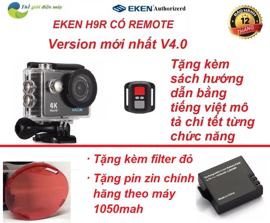 Camera thể thao Eken H9R version 5.0 tặng kèm filter đỏ, tặng pin 1050mah