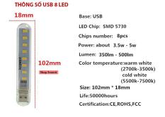 Bộ 2 Đèn USB 8 Led