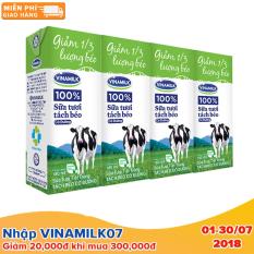 Thùng 48 Hộp Sữa tươi tiệt trùng Vinamilk 100% Tách béo có đường 180ml