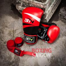 Găng tay Boxing BN ( Đỏ ) tặng túi đựng găng