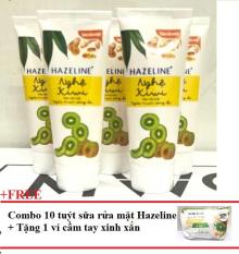 Combo 10 tuýp sửa rửa mặt sáng da hazeline kiwi nghệ 15g+ Tặng 1 Túi đựng mỹ phẩm xinh xắn