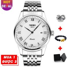 Đồng hồ nam doanh nhân sang trọng SKMEI VK016 dây thép không gỉ