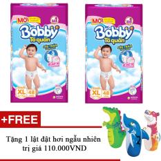 Bộ 2 Tã quần Bobby XL48 + Tặng 1 lật đật hơi ngẫu nhiên trị giá 110.000VND