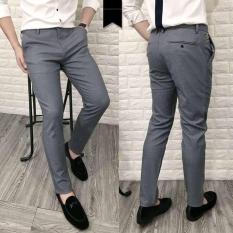 Quần âu nam xám ghi trượt Hàn chất co giãn chống nhăn, giá gốc tại xưởng