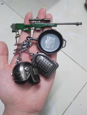 Móc KHóa Combo PUBG 4 sản phẩm mũ +chảo+balo+giáp