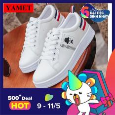 Giày Sneaker Thời Trang Nữ – YAMET shop SN005TD Trắng Phối Đỏ