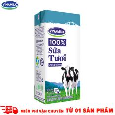Thùng 12 Hộp Sữa tươi tiệt trùng Vinamilk 100% Không đường 1L (Hộp giấy)
