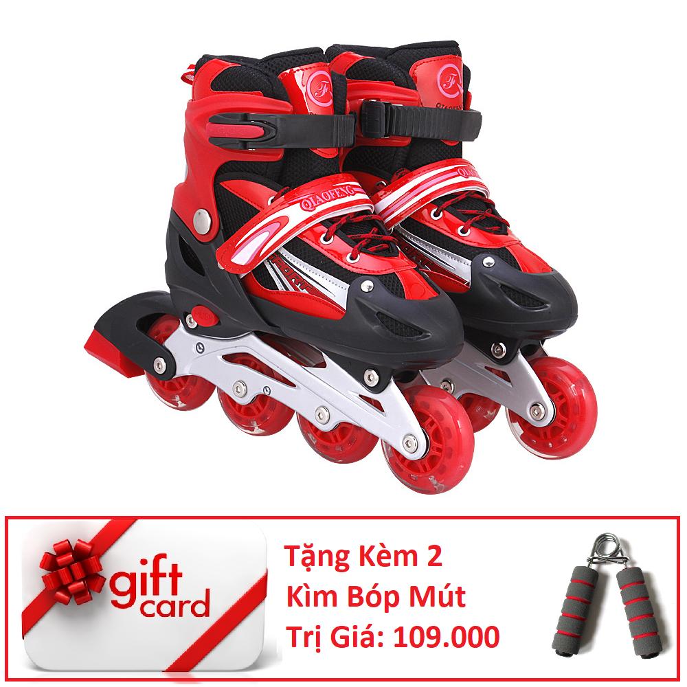 Giày Trượt Patin Phát Sáng Bánh Cao Cấp (Size M) - TiGi Mall - Tặng Kèm 2 Bóp Tay Mút