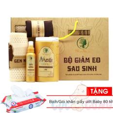 Bộ giảm eo sau sinh Wonmom E007 5200g Tặng 1 bịch khăn giấy ướt 80 tờ