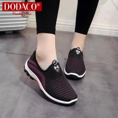 Giày lười nữ thời trang DODACO DDC2025 (Đen Đỏ Tím Xám)