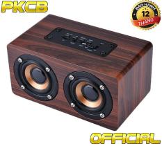Loa gỗ bluetooth HIFI super bass stereo speaker âm thanh nổi PKCB G4 gắn thẻ nhớ 3 trong 1