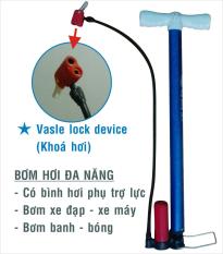 Bơm xe đa năng có bình hơi trợ lực cho xe máy- xe đạp- banh