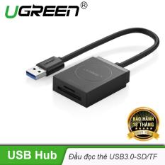 Đầu đọc thẻ USB 3.0 Card Reader Hỗ trợ thẻ TF và SD dài 15CM UGREEN CR127 20250 – Hãng phân phối chính thức