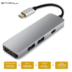 StarALL 4 In 1 Type C Hub to HDMI 4K with 2 USB Port USB-C Adapter for MacBook Pro Google Chromebook