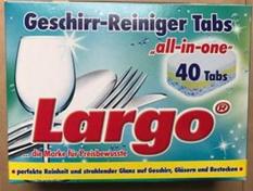 Viên Rửa Chén Bát Ly Largo 40 viên ( tích hợp muối ,bóng ,bột)