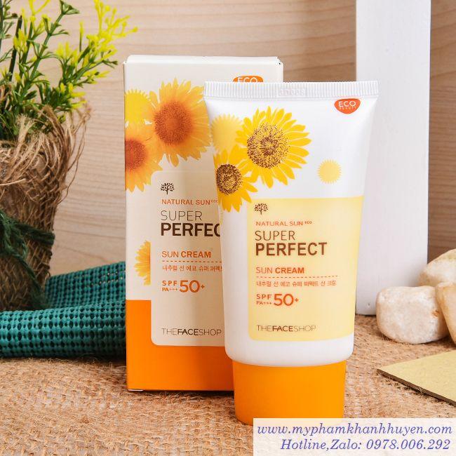 Kem chống nắng the face shop Natural sun Super Perfect SPF PA+++50