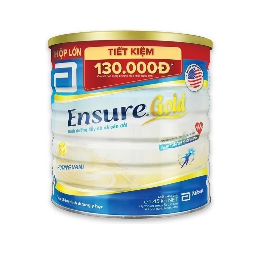 Lon sữa bột Ensure Gold hương vani 1.45kg