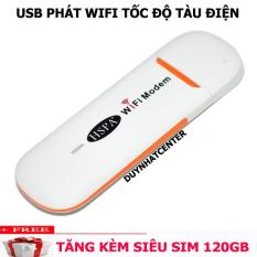 USB wifi 3G 4G dongle chính hãng (trắng) – cục phát wifi dcom từ sim 4g tốc độ cao tiện dụng cho xe hơi, taxi, du lịch – tăng thánh sim 120gb